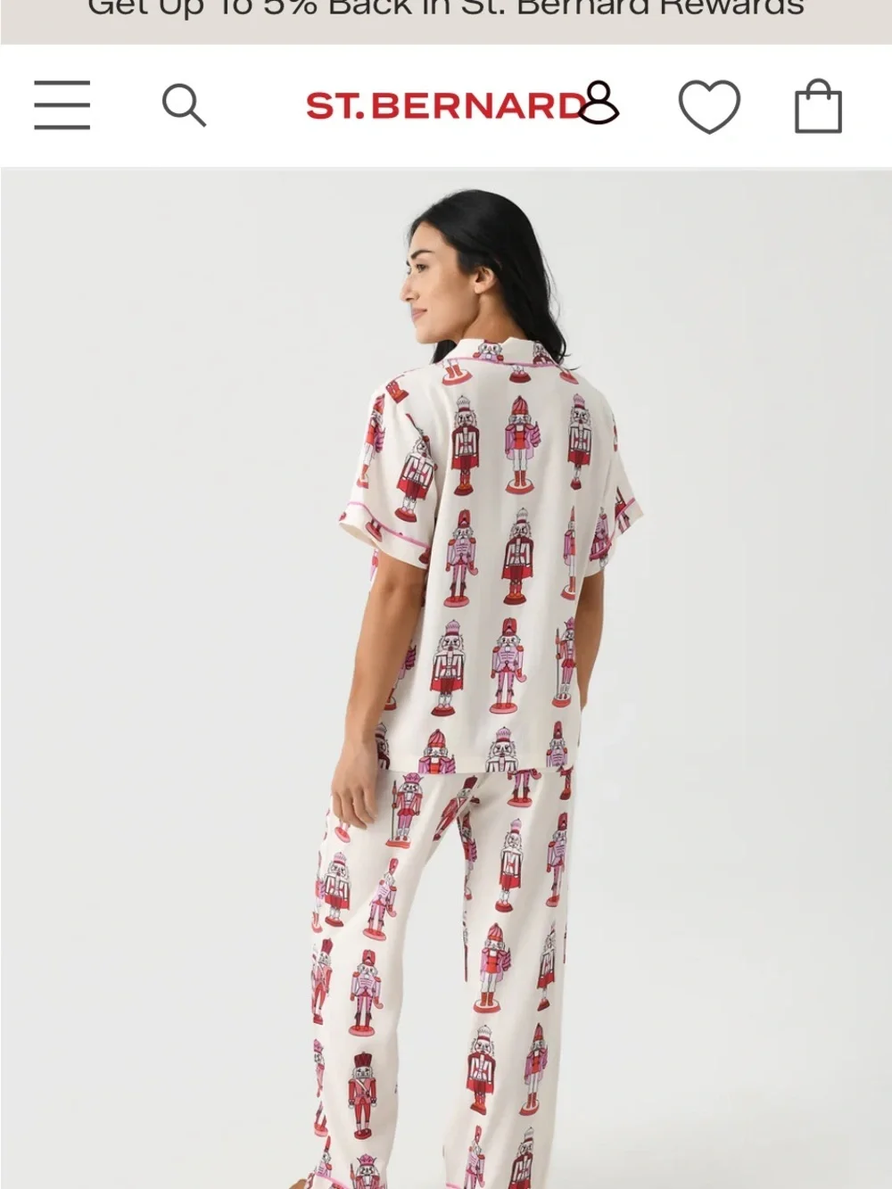 Katie Kime Holiday March Nutcracker Print Pajama Set Flaw